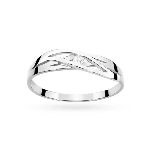 Pleciony pierścionek z białego złota z brylantami 0,05ct Obietnice W0156.B3.DIW.02 marko