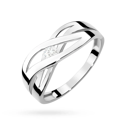 Pleciony Pierścionek z białego złota z brylantami 0,10ct Obietnice W0156.B3.DIW.03 marko