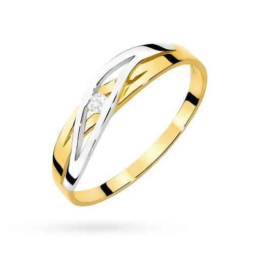 Pleciony złoty pierścionek z brylantami 0,05ct Obietnice W0156.Z3.DIW.02 marko