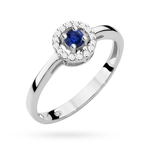 Pierścionek z białego złota szafir 0,15ct brylanty Kultowa W0238.B3.SAB.01 marko