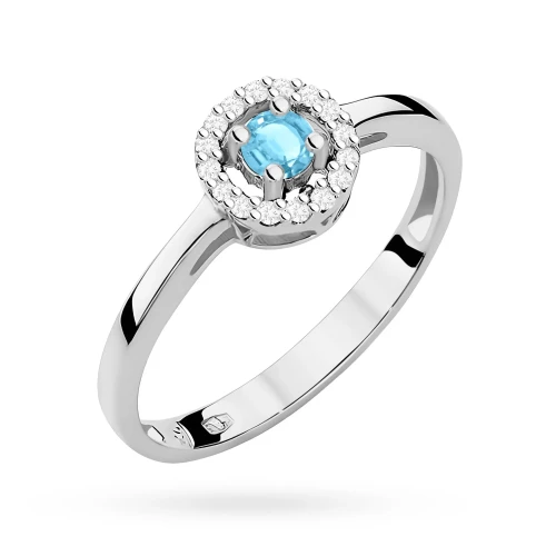 Białe złoto pierścionek zaręczynowy topaz Swiss 0,15ct brylanty Kultowa W0238.B3.TOB.01 marko