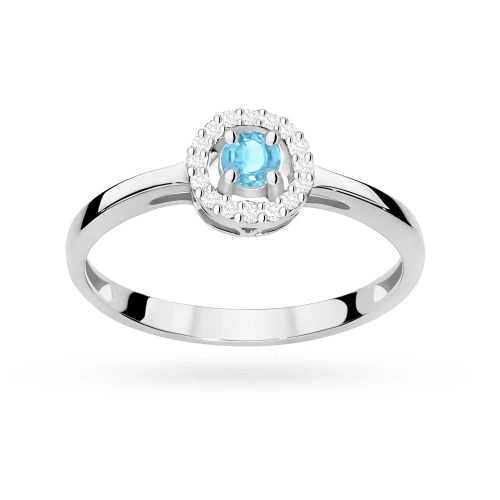Białe złoto pierścionek zaręczynowy topaz Swiss 0,15ct brylanty Kultowa W0238.B3.TOB.01 marko