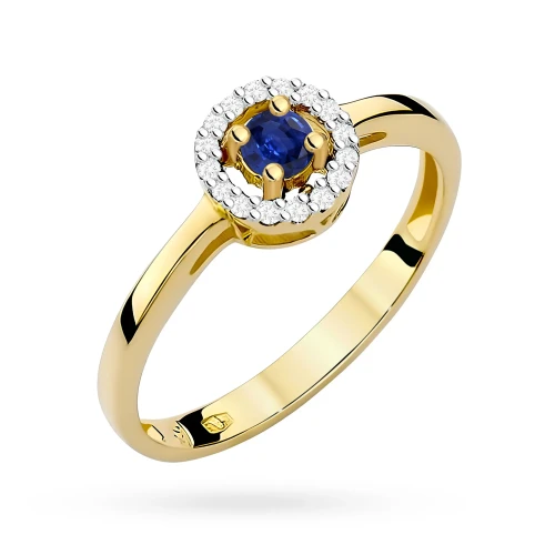 Złoty pierścionek zaręczynowy szafir 0,15ct brylanty Kultowa W0238.Z3.SAB.01 marko