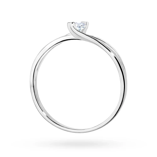 Pierścionek z białego złota 585 z brylantami 0,13ct Obietnice