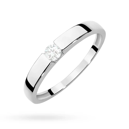 Pierścionek z białego złota z brylantem 0,12ct Generacja