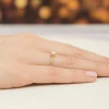 Klasyczny pierścionek z żółtego złota z diamentem laboratoryjnym 0,40ct półokrągła szyna Lab Diamonds W0553.Z3.LDW.01 marko