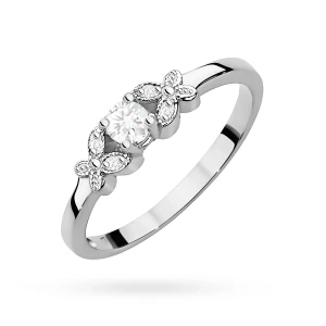 Pierścionek z białego złota z brylantami 0,12ct Obietnice
