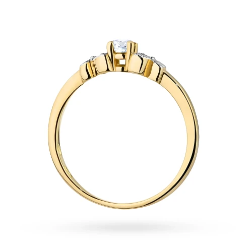 Złoty pierścionek 585 z brylantami 0,12ct Obietnice