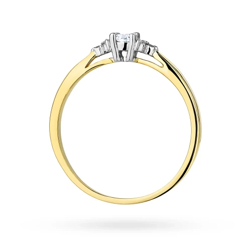 Złoty pierścionek z brylantami 0,13ct 585 Obietnice