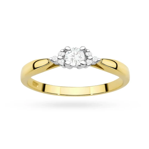 Delikatny pierścionek z diamentami laboratoryjnymi żółte złoto Lab Diamonds W0428.Z3.LDW.01 marko
