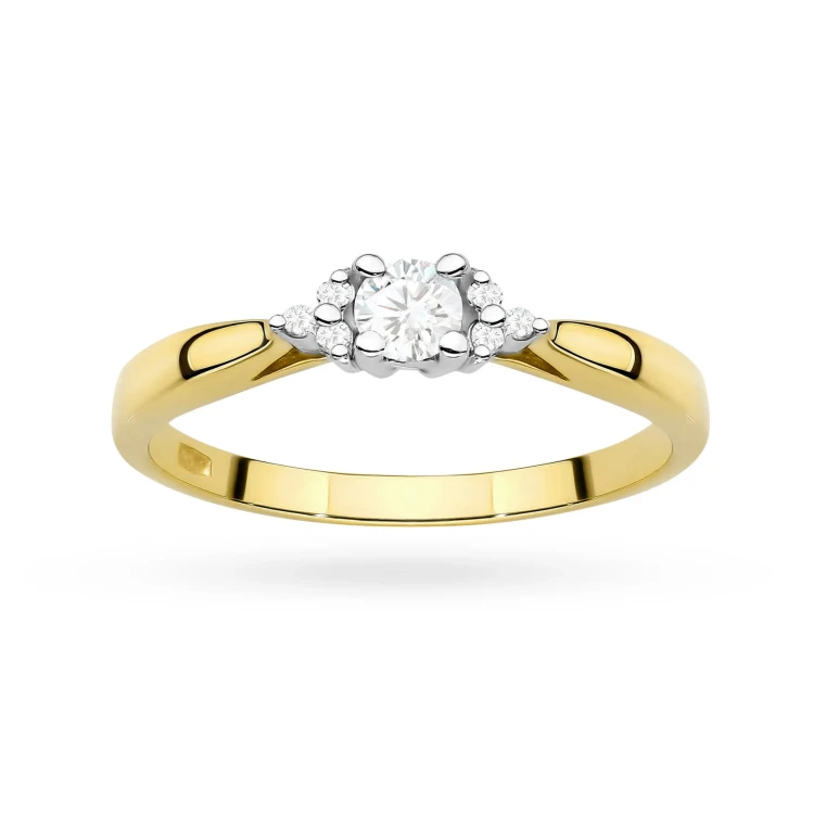 Delikatny pierścionek z diamentami laboratoryjnymi żółte złoto Lab Diamonds W0428.Z3.LDW.01 marko