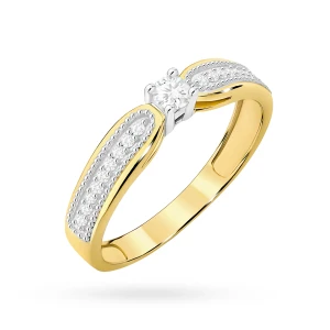 Złoty pierścionek z brylantami 0,17ct 585 Galaktyki