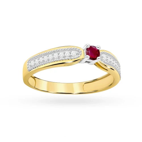 Złoty pierścionek z rubinem 0,15ct 585 Kultowa W0449.Z3.RUR.01 marko