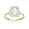 Złoty pierścionek oprawa halo prostokątny diament laboratoryjny żółte złoto Lab Diamonds W0576.Z3.LDW.01 marko