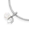 Srebrna zawieszka biała róża z masy perłowej cyrkonie Charms Z756-925-BS marko