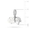 Srebrna zawieszka biała róża z masy perłowej cyrkonie Charms Z756-925-BS marko