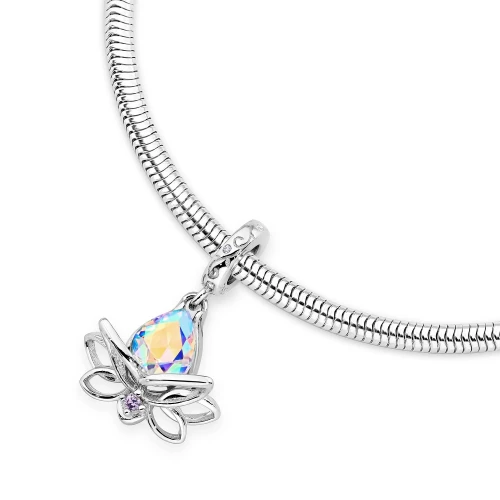 Srebrna zawieszka kwiat lotosu cyrkonia Charms Z755-925-BS marko