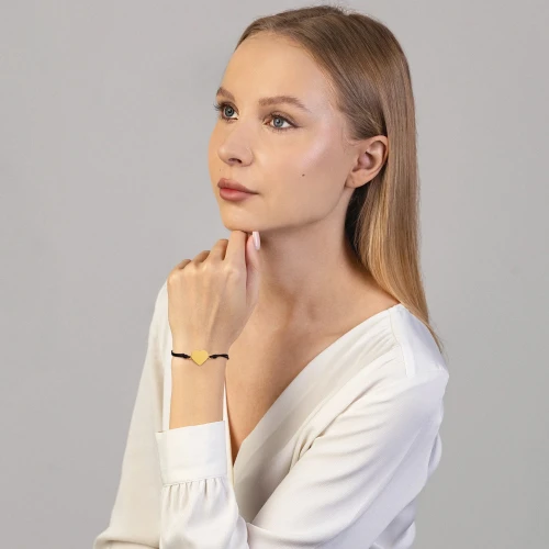 Pozłacana bransoletka sznurek ANIMO srebro 925  B334-925-CZZ marko