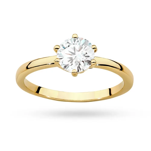 Klasyczny pierścionek z żółtego złota z diamentem laboratoryjnym 1,00ct w sześciu łapkach Lab Diamonds W0535.Z3.LDW.05 marko