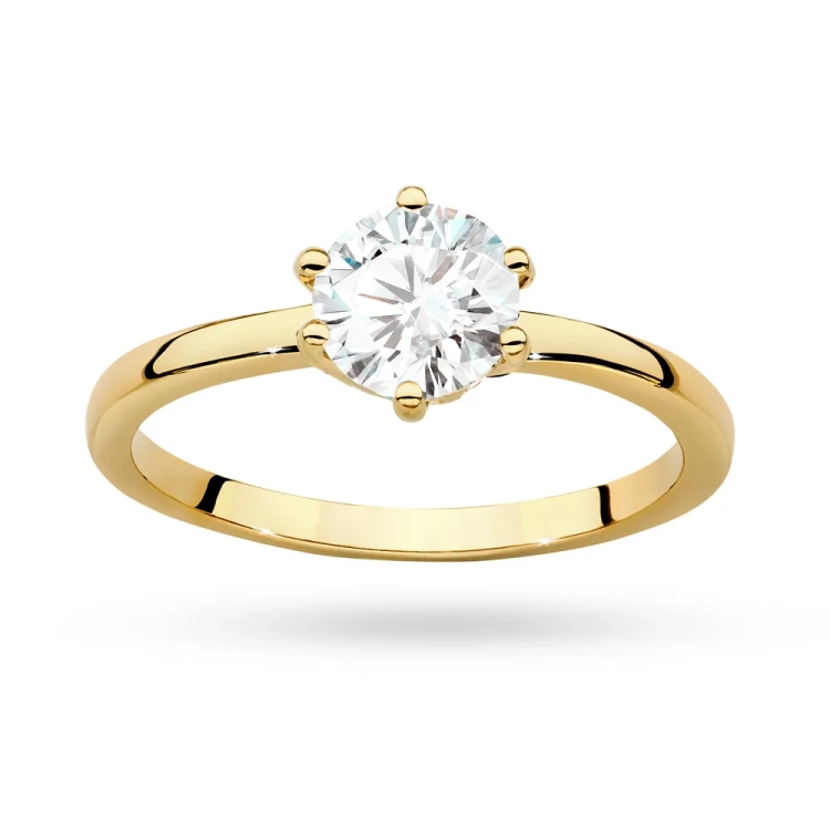 Klasyczny pierścionek z żółtego złota z diamentem laboratoryjnym 1,00ct w sześciu łapkach Lab Diamonds W0535.Z3.LDW.05 marko