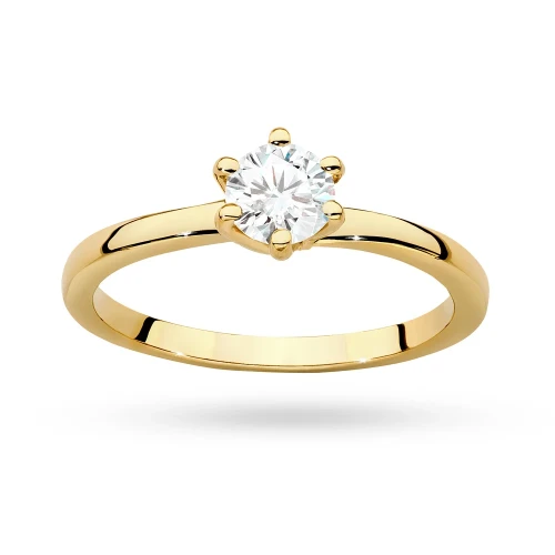 Klasyczny pierścionek z żółtego złota z diamentem laboratoryjnym 0,50ct w sześciu łapkach Lab Diamonds W0535.Z3.LDW.03 marko