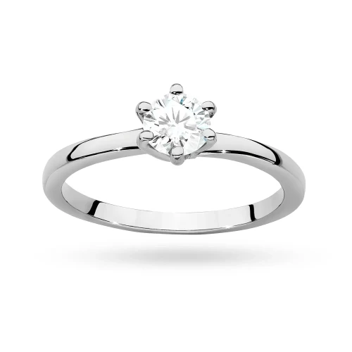 Klasyczny pierścionek z białego złota z diamentem laboratoryjnym 0,50ct w sześciu łapkach Lab Diamonds W0535.B3.LDW.03 marko