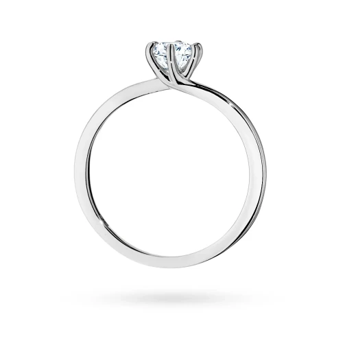 Klasyczny pierścionek z białego złota  z diamentem laboratoryjnym 0,40ct w sześciu łapkach Lab Diamonds