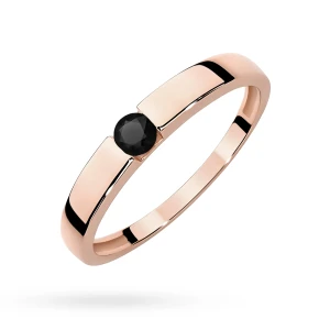 Pierścionek z różowego złota z czarnym  diamentem 0,12ct Generacja