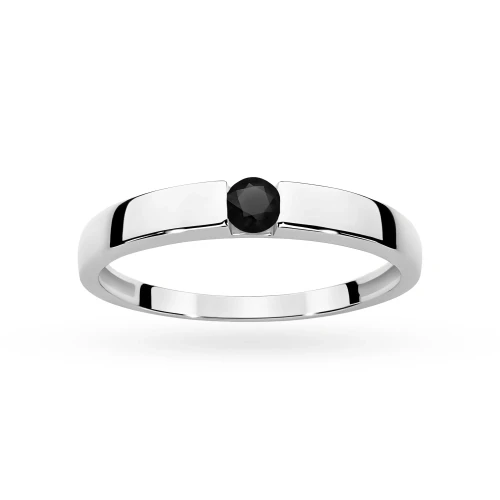 Pierścionek z białego złota z czarnym  diamentem 0,12ct Generacja