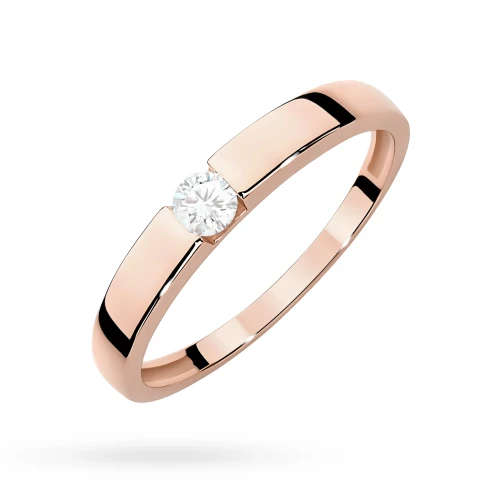 Pierścionek z różowego złota z brylantem  0,12ct Generacja
