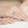 Pierścionek zaręczynowy z białego złota z topazem Swiss 0,90ct markiza Kultowa W0182.B3.TOB.02 marko