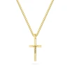 Pozłacany srebrny łańcuszek pancerka z krzyżykiem D302-925-Z-L049 marko