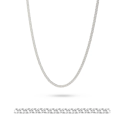 Srebrny łańcuszek podwójna pancerka diamentowana L277-925-S marko