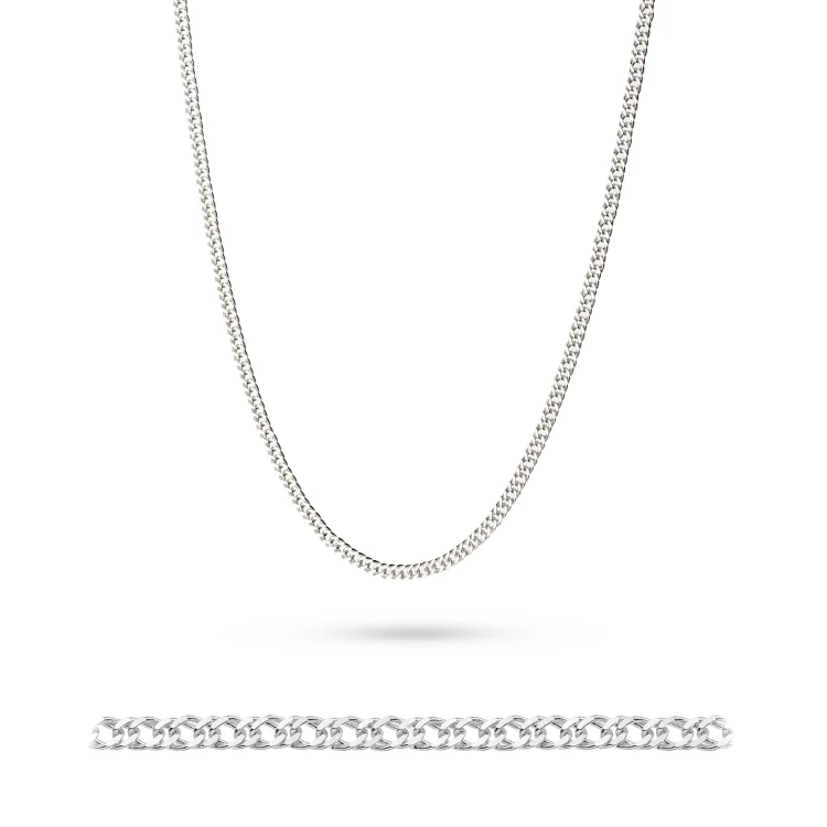 Srebrny łańcuszek podwójna pancerka diamentowana L277-925-S marko