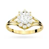 Złoty pierścionek zaręczynowy z owalnym diamentem Lab Diamonds i brylantami kwiatek markiza W0037.Z3.LDW.01 marko
