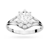 Pierścionek zaręczynowy z białego złota z owalnym diamentem Lab Diamonds i brylantami kwiatek markiza W0037.B3.LDW.01 marko