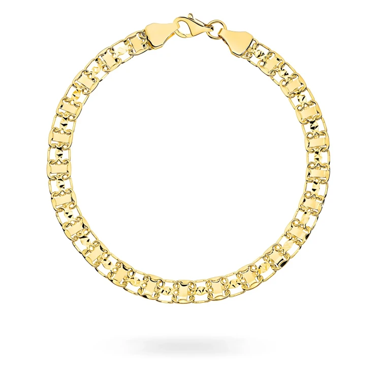 Złota bransoletka blaszki segmenty diamentowane zdobienia Sego B-GW-583-585 marko