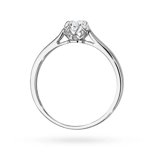 Pierścionek zaręczynowy z białego Lab     Diamonds 0,15ct kwiatek