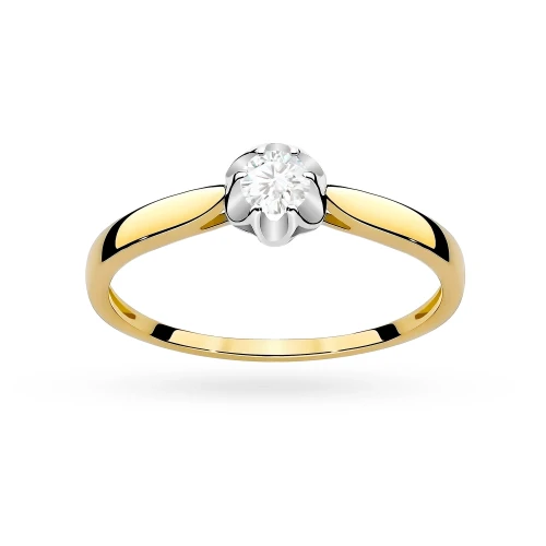 Złoty pierścionek zaręczynowy Lab Diamonds 0,15ct kwiatek W0062.Z3.LDW.01 marko