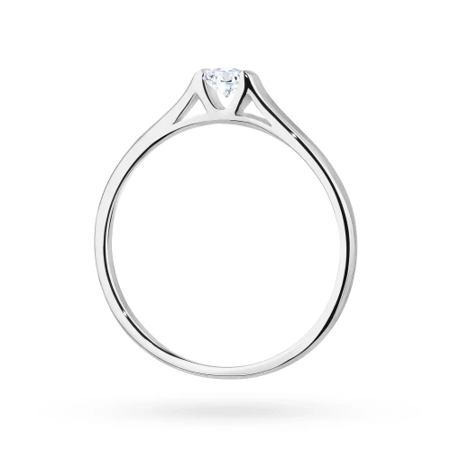 Pierścionek zaręczynowy klasyczny 0,15ct  z białego złota Lab Diamonds