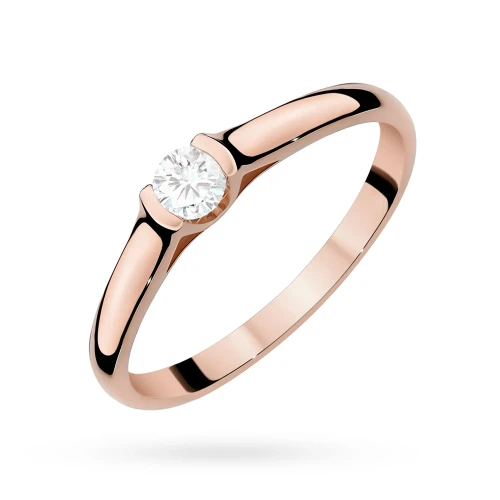 Pierścionek zaręczynowy klasyczny 0,15ct  z różowego złota Lab Diamonds