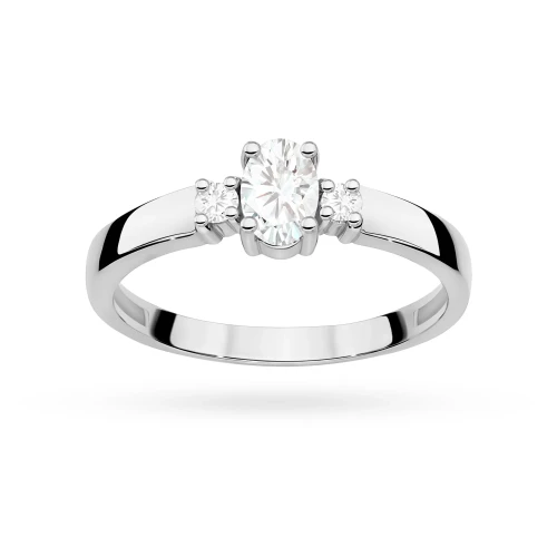 Pierścionek z trzema kamieniami białe złoto z owalnym diamentem laboratoryjnym Lab Diamonds i brylantami W0264.B3.LDW.01 marko