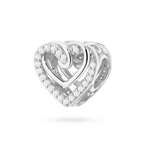 Srebrna zawieszka złączone serca zdobione cyrkoniami Charms Z763-925-S marko