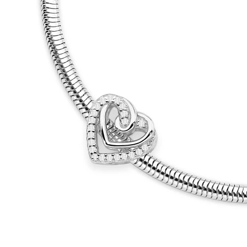 Srebrna zawieszka złączone serca zdobione cyrkoniami Charms Z763-925-S marko