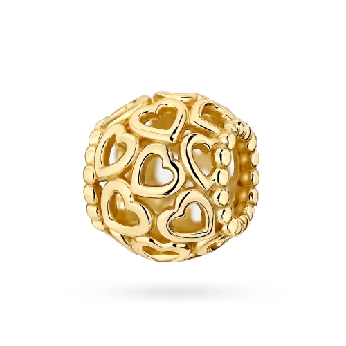 Pozłacana zawieszka koralik ażurowe serca Charms Z765-925-Z marko
