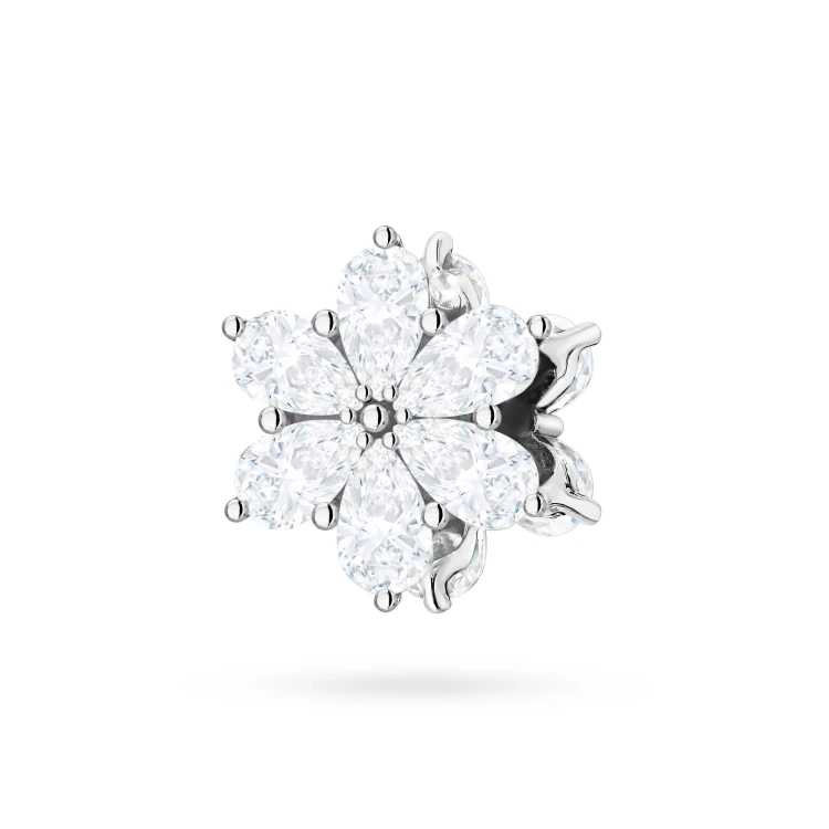 Srebrna zawieszka kwiatek zdobiony cyrkoniami Charms Z764-925-S marko