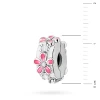 Srebrna zawieszka różowe stokrotki cyrkonie Charms Z768-925-S marko