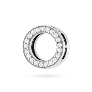 Srebrna zawieszka wisiorek koło ring      cyrkonie mesh Charms