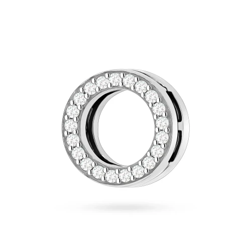 Srebrna zawieszka wisiorek koło ring cyrkonie mesh Charms Z774-925-S marko