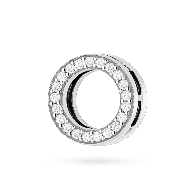 Srebrna zawieszka wisiorek koło ring cyrkonie mesh Charms Z774-925-S marko